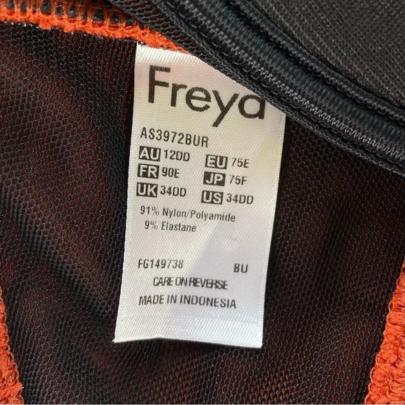 Freya Swimsuit Women’s Size 34DD Burnt Amber Orange Eyelet Sundance Tankini Top - Picture 5 of 6